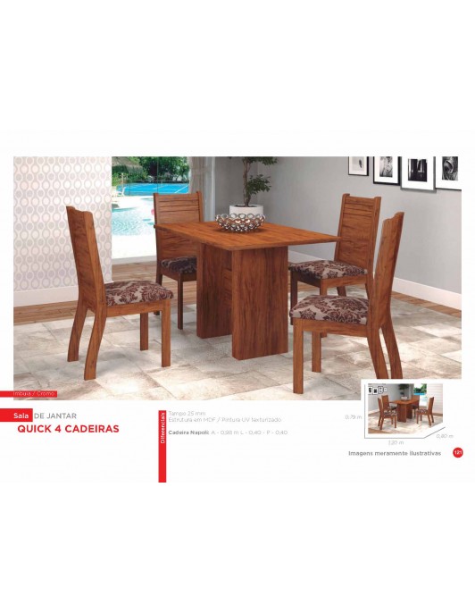 MESA DE JANTAR COM 4 CADEIRAS QUICK N